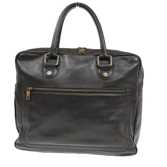 LOUIS VUITTON LV Logo Utah Euron Briefcase Hand Bag Leather Brown M92532 30EF346 - Picture 1 of 16